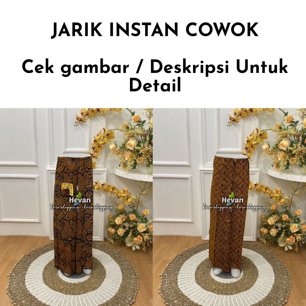 [1 Jarik] Jarik Cowok INSTAN Wiru Motif Batik | Standart & Jumbo