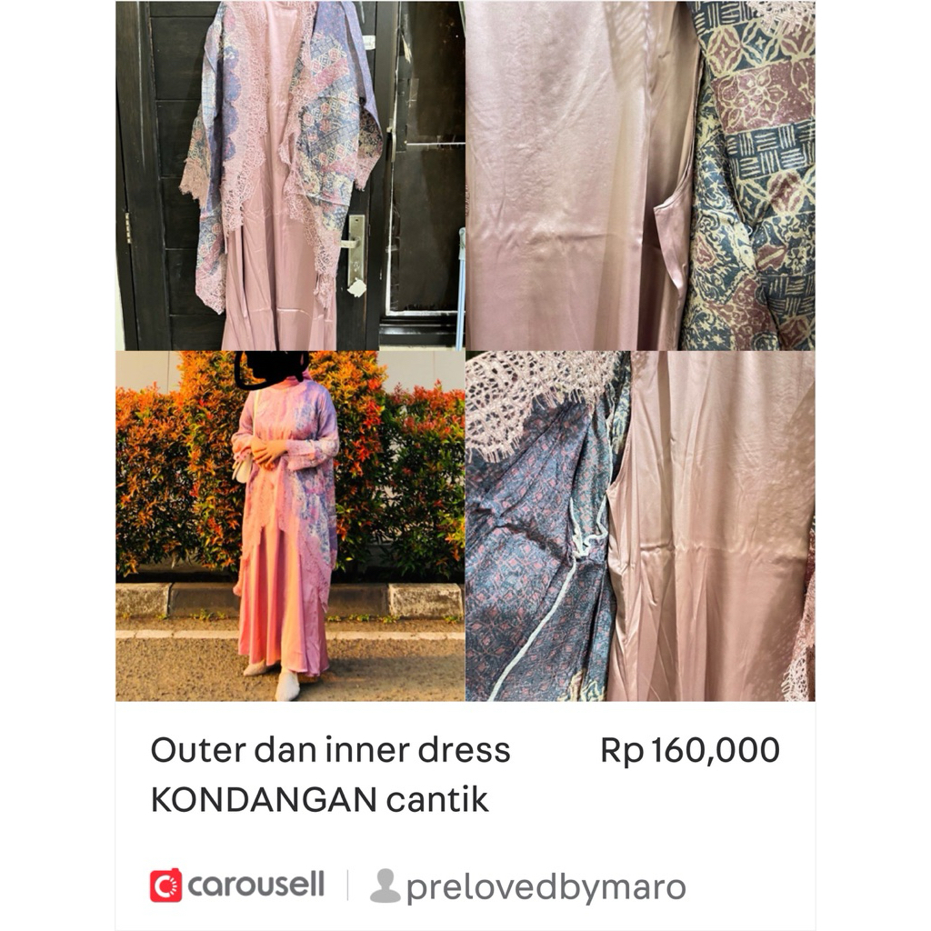 preloved baju kondangan batik one set dress