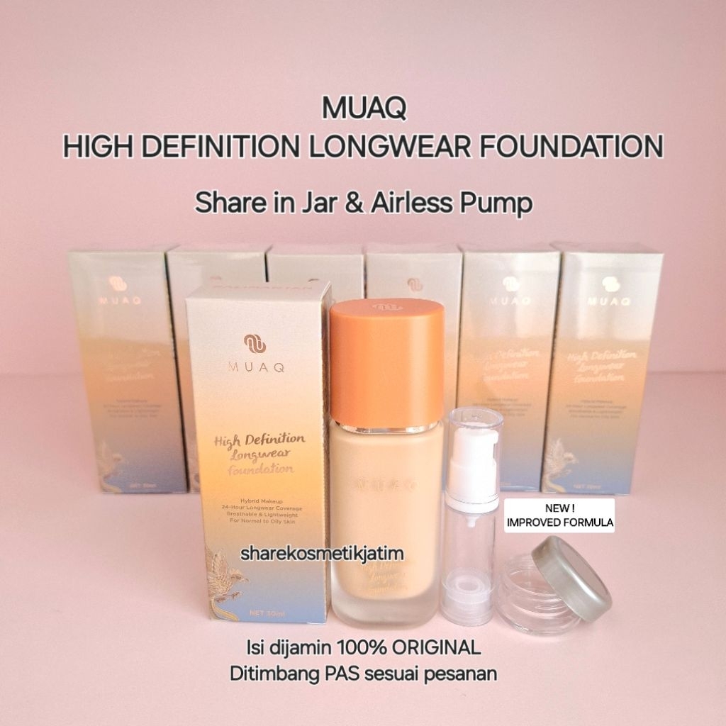 (Share in Jar) MUAQ High Definition Long Wear Foundation Perfect Skin Silk Foundation Sumatera Sumat