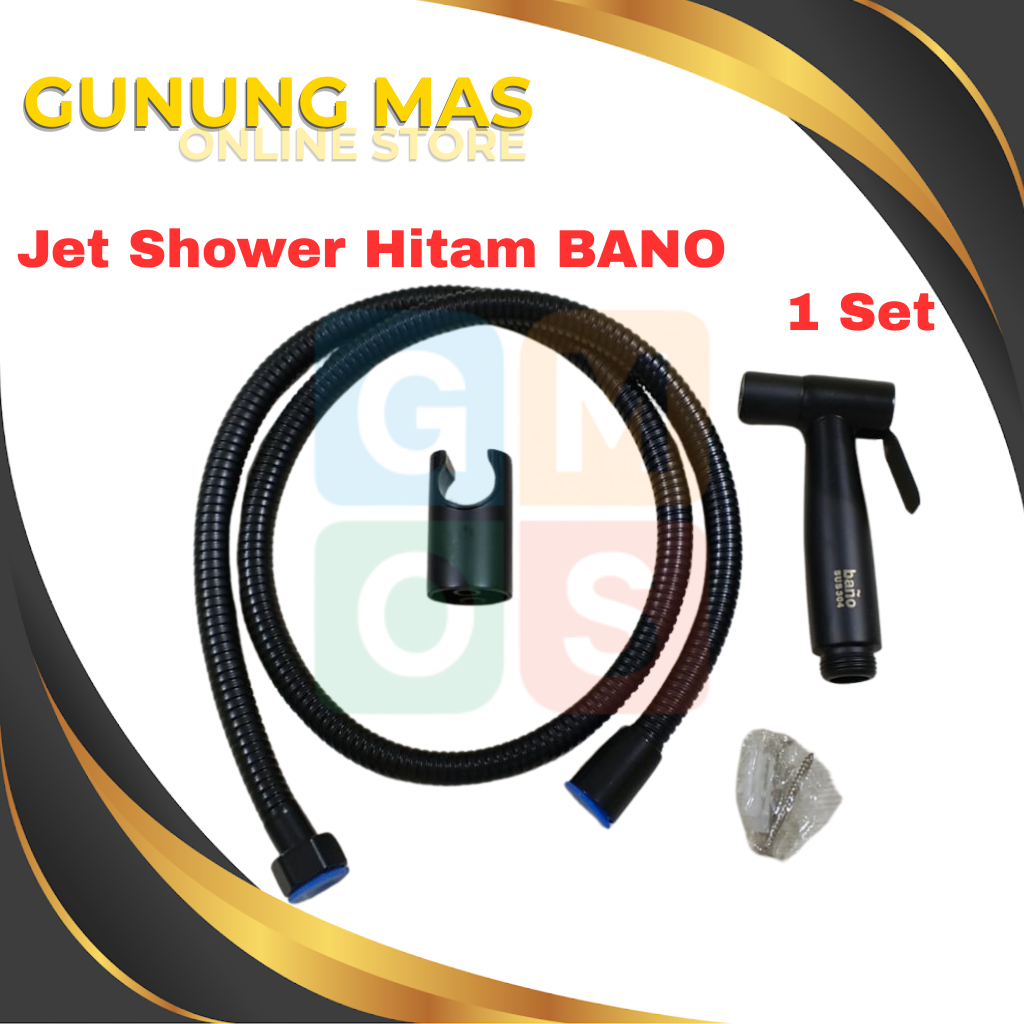 Jet Shower Stainless Black SUS304 BANO // Jet Shower Hitam SUS304
