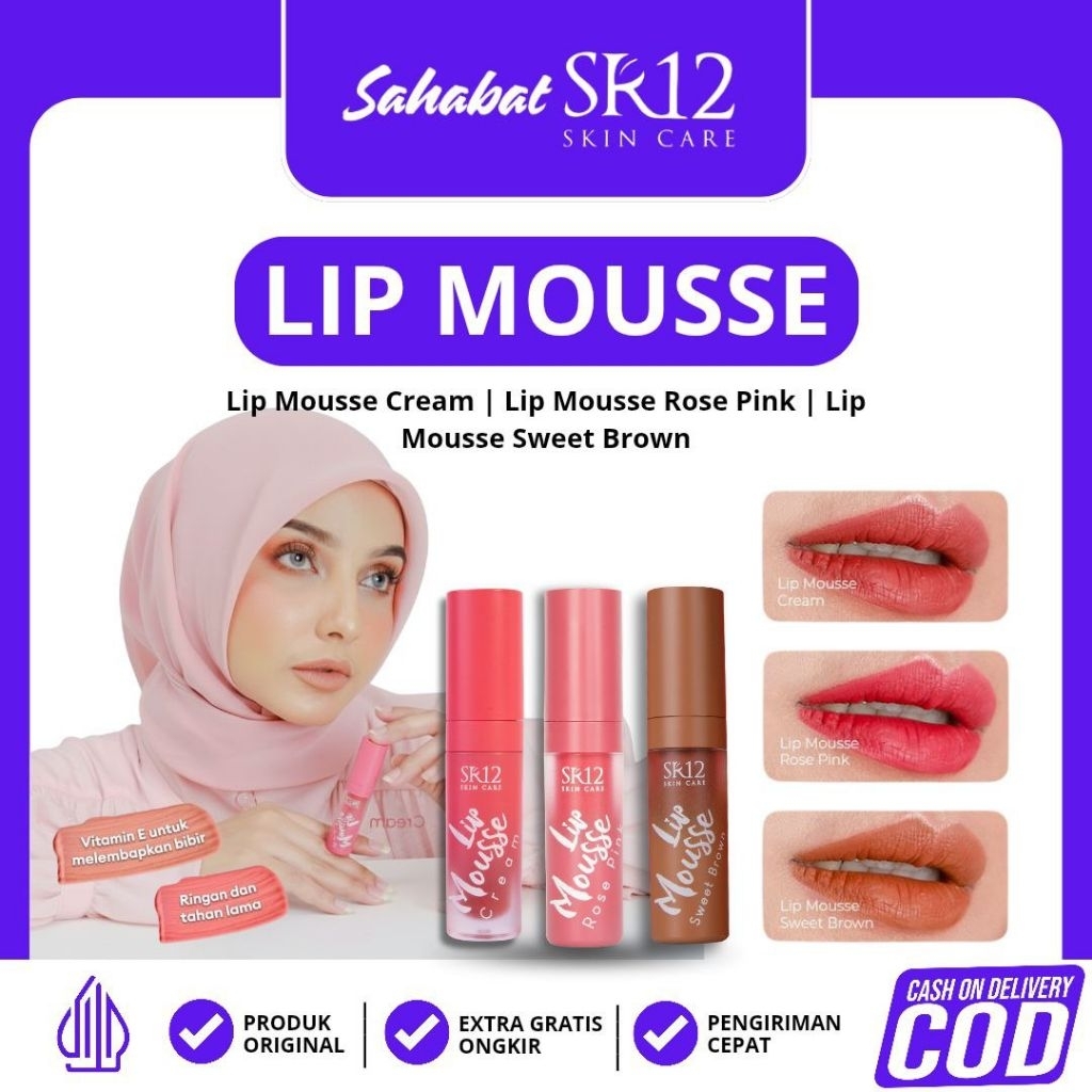 LIP MOUSSE CREAM SR12 LIPSTIK MATTE KOREA RINGAN TAHAN LAMA TIDAK LUNTUR LIP TINT PEWARNA BIBIR