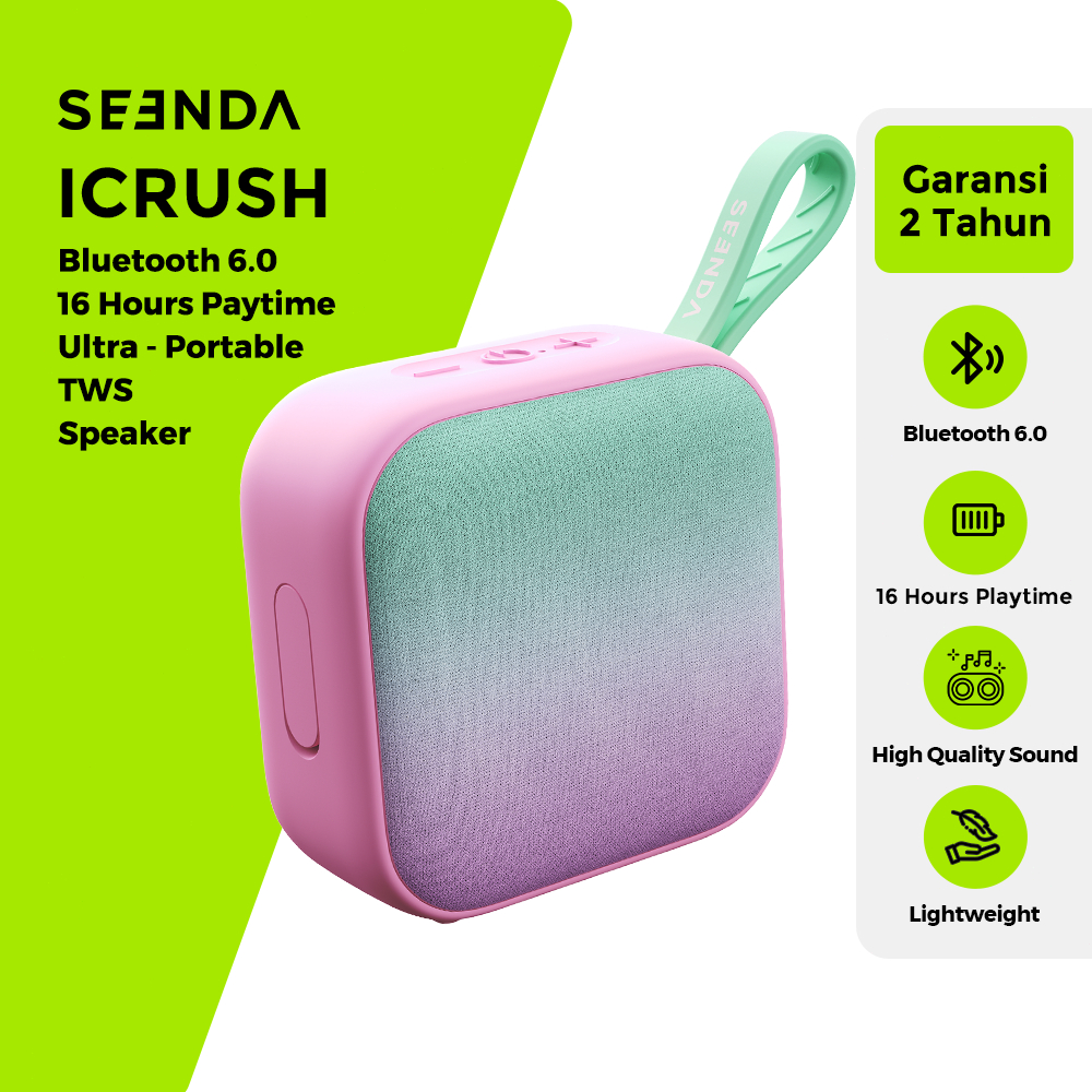 SEENDA iCrush Wireless Speaker Bluetooth 6.0 TWS Ultra-Portable Waterproof 16 Hours Playtime - Garan