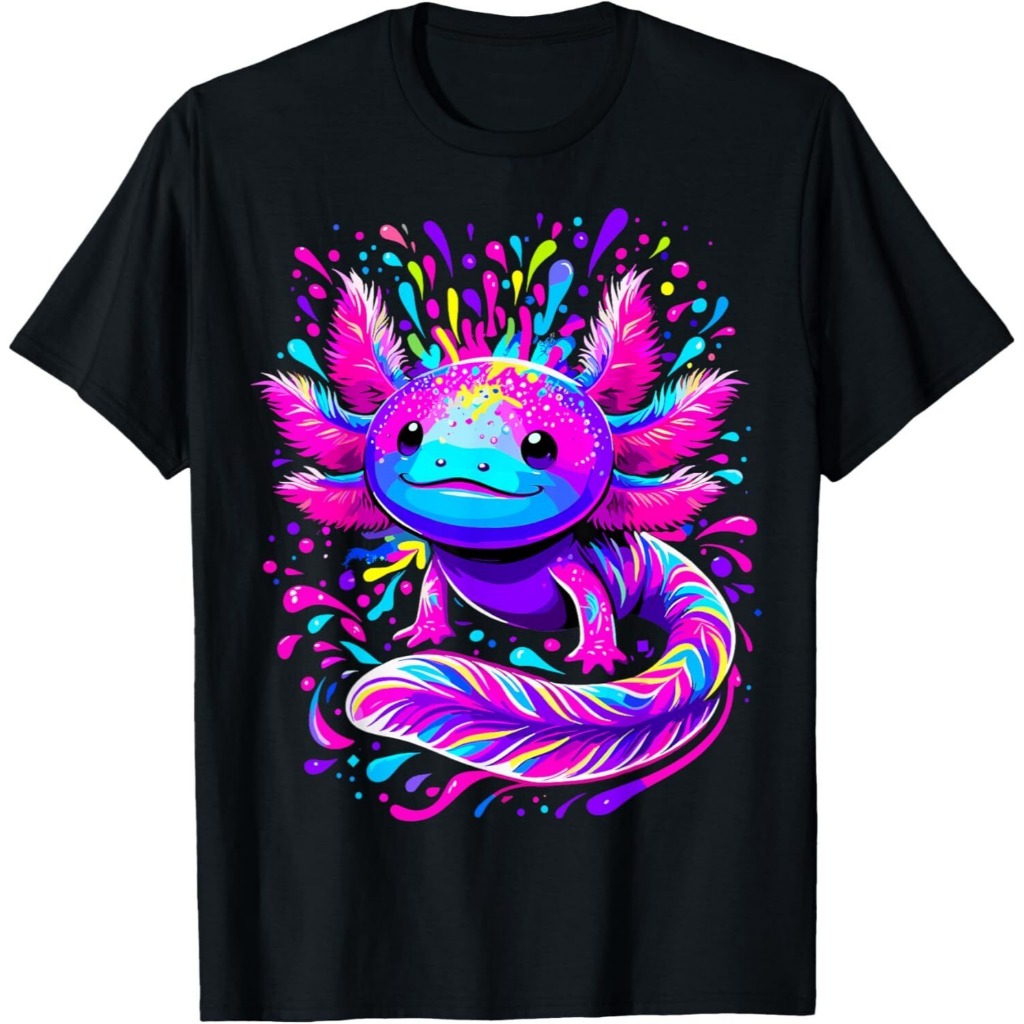 Kaos Axolotl Artistik Berwarna-warni | Desain Cantik & Menawan