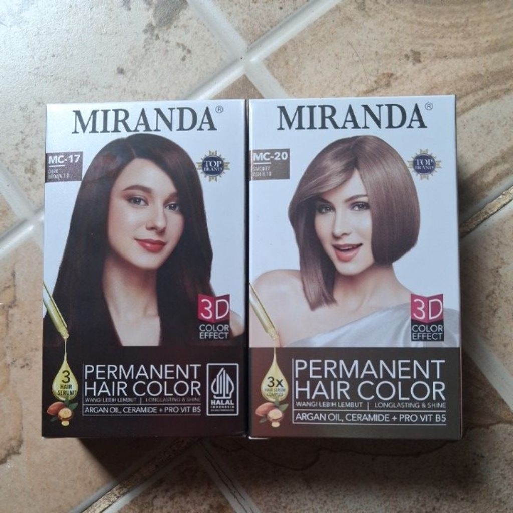 2Miranda Pewarna Rambut MC17 Dark Brown+ MC 20 Smokey Ash