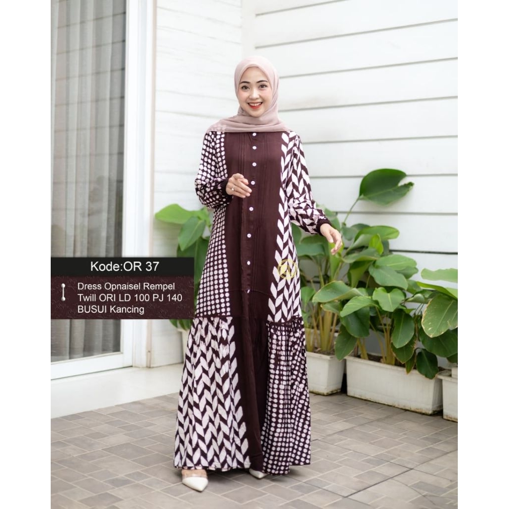 Gamis batik Twill elzhaf LD 100 (size M)
