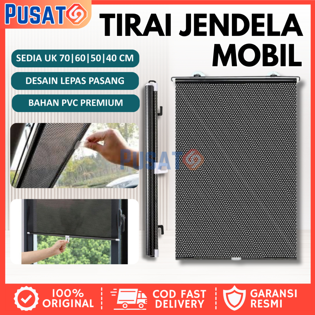 PUSAT69 Tirai Gulung Pelindung Panas Kaca Mobil Dashboard Sunshield Roll Otomatis Anti UV