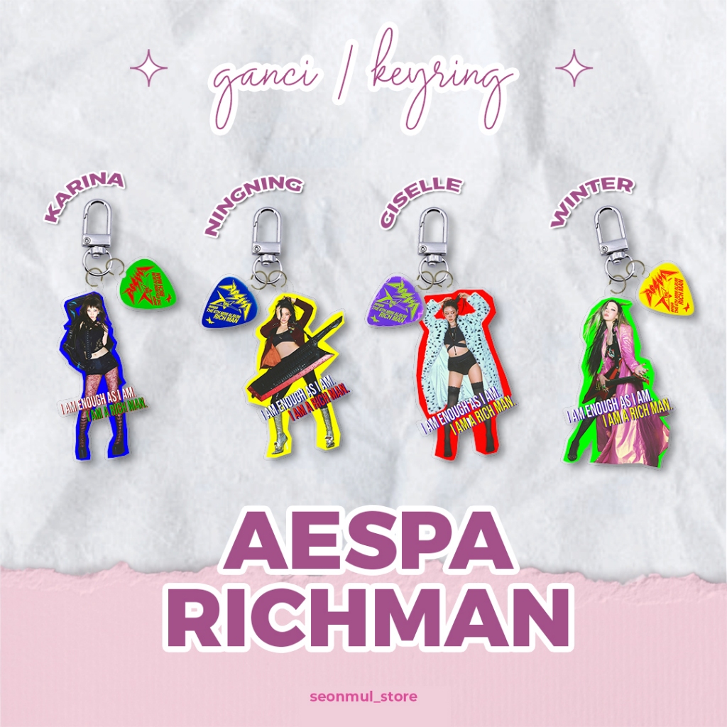 GANCI AESPA RICHMAN / KEYCHAIN RICH MAN AESPA / KEYCHAIN HOOK AESPA I AM A RICHMAN