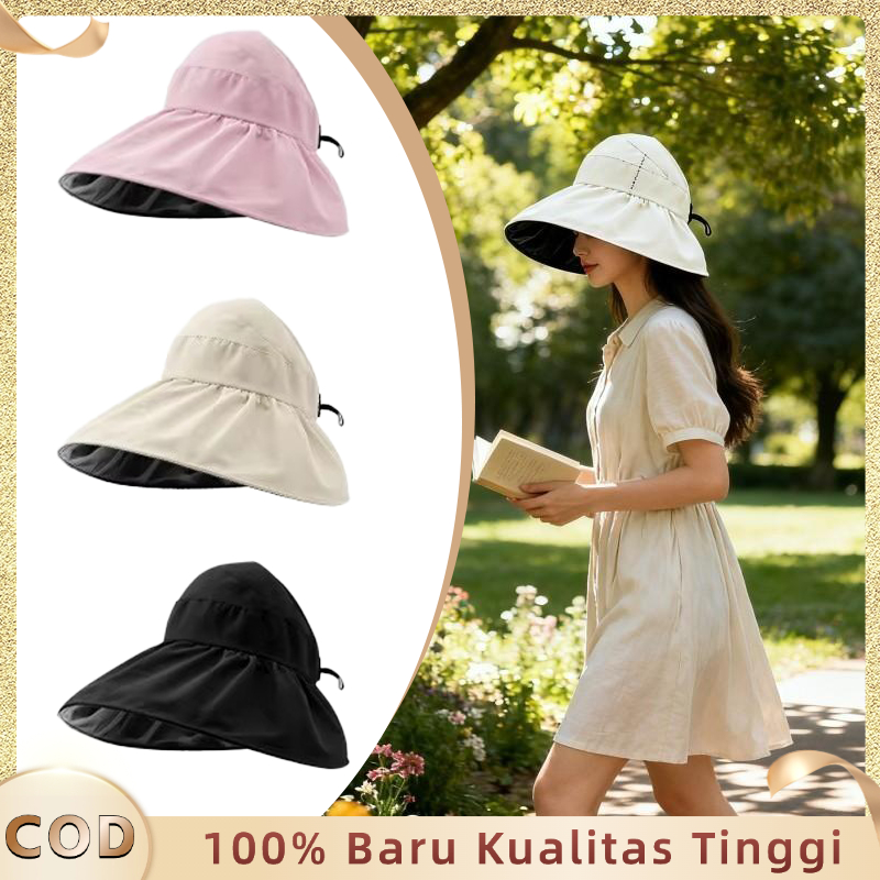 Topi Visor Wanita Anti Uv Lebar Topi Lipat Anti Uv Sun Visor Topi Wanita Protection Visors Fisherman