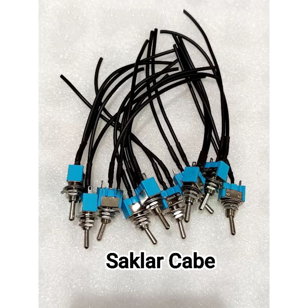 SWITCH TOGLE 3 PIN KECIL TOGLE SWITCH 3P SAKLAR ON OFF 3 KAKI + KABEL MOTOR MOBIL