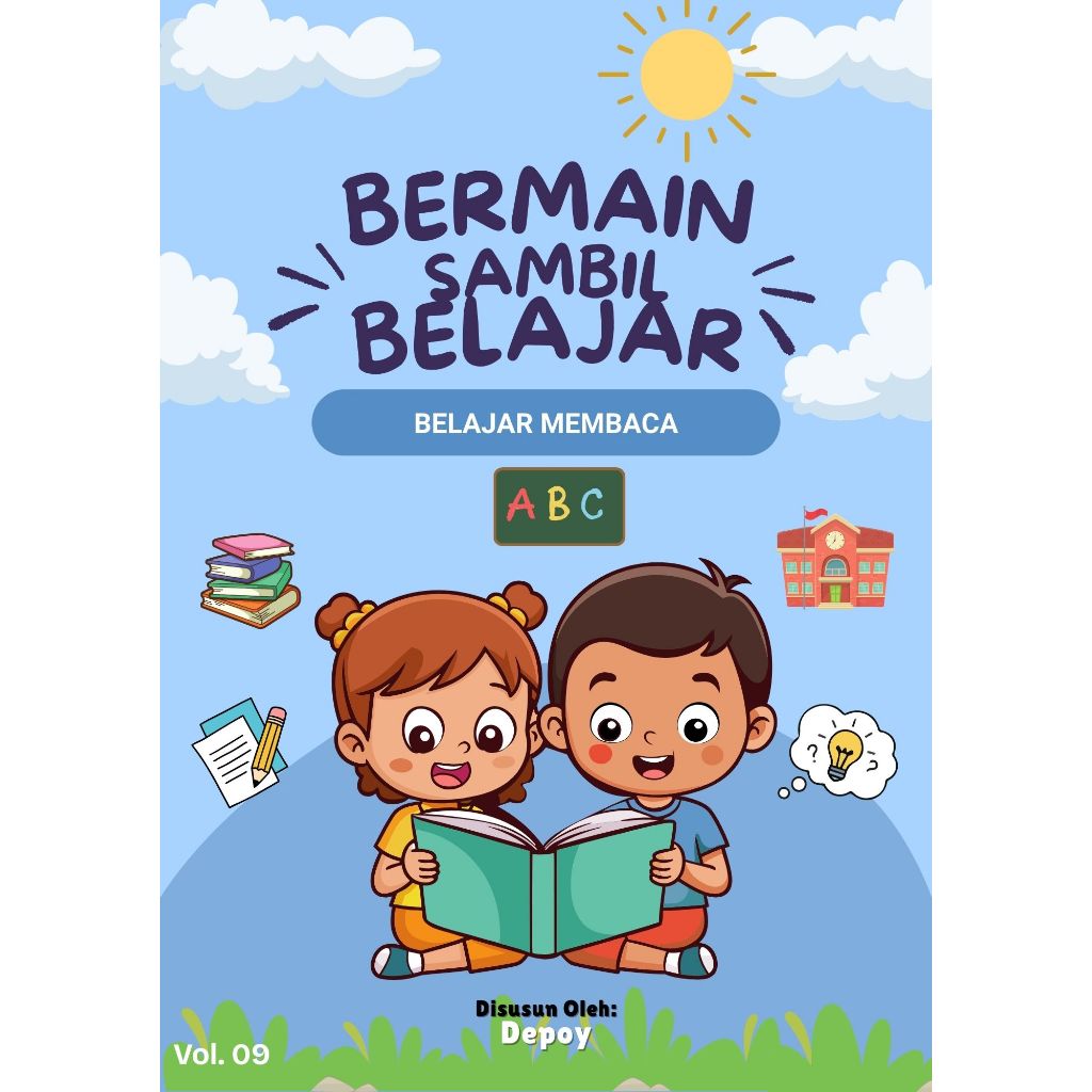 VOL.09 Belajar Membaca Worksheet Edukasi Anak/Kids/Toddler Usia 2-7 Tahun PDF/PRINTABLE