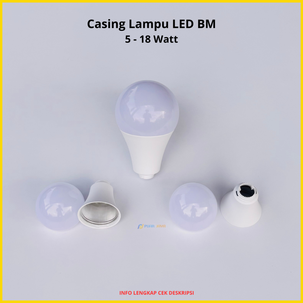 Casing Lampu LED BM Watt Lengkap 5W 7W 9W 12W 15W 18W 20W 25W 30W 40W 50W Kesing Cover Kap Lampu LED