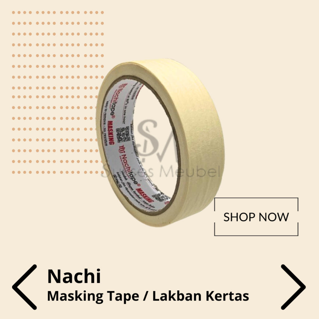 NACHI TAPE Lakban Kertas 24 mm x 20 Yard / Masking Tape NACHI