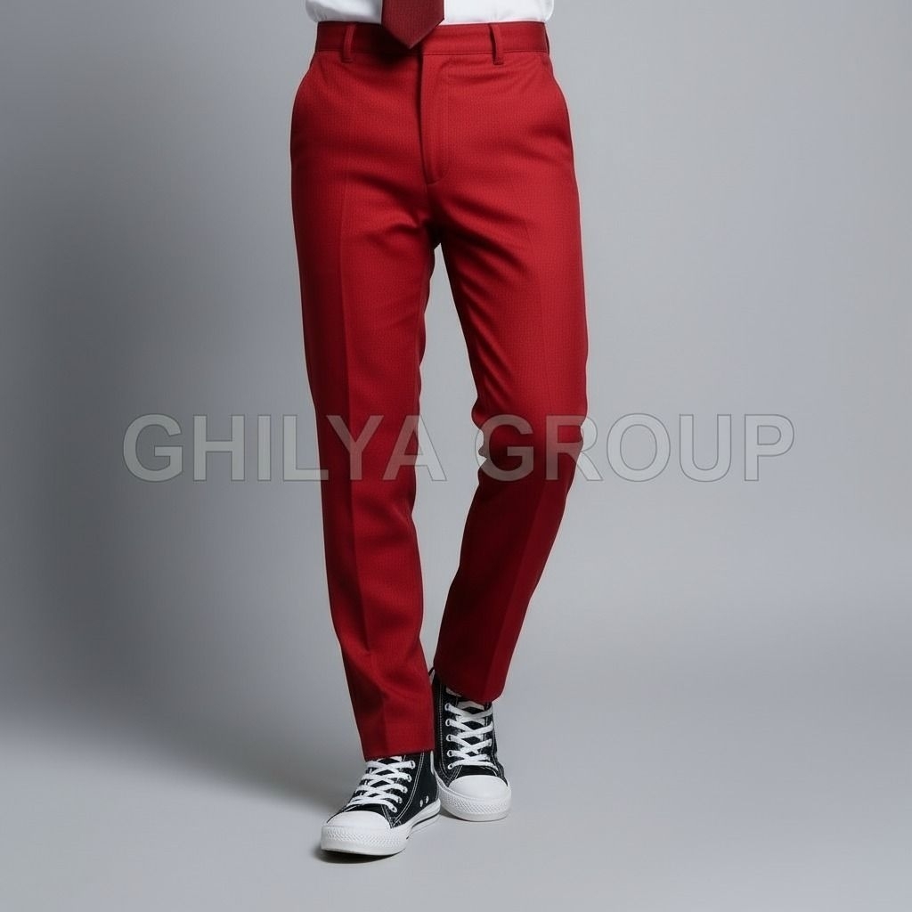 Celana merah licin, celana merah sekolah, celana merah sd, celana merah mengkilap, celana merah panj