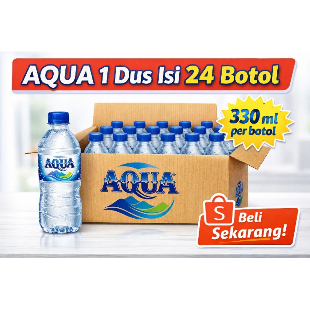AQUA 330 ml botol kecil ptaktis dan higienis