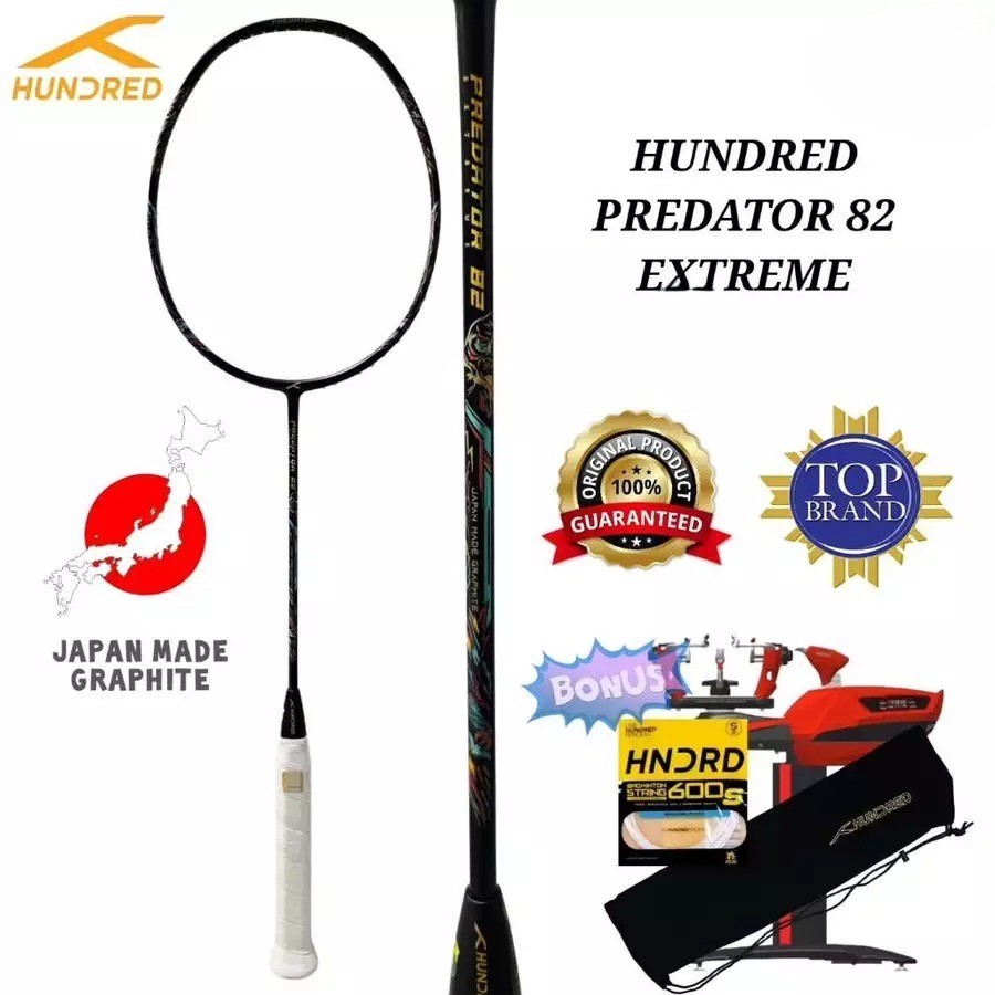 RAKET BADMINTON HUNDRED PREDATOR 82 EXTREME SET