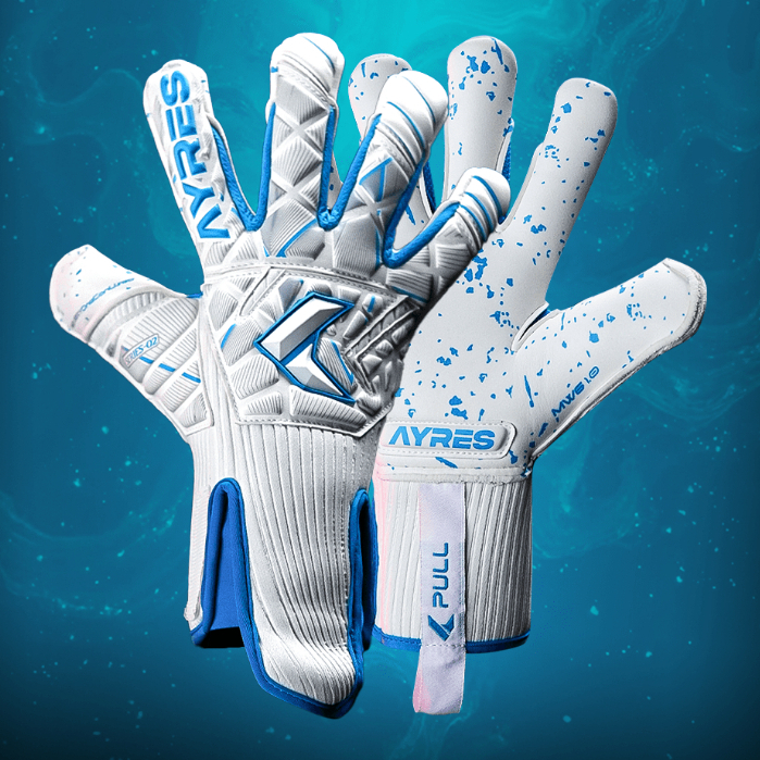 Ayres Sarung Tangan Kiper Ayres Series-02 Gloves Goalkeeper Football White Blue