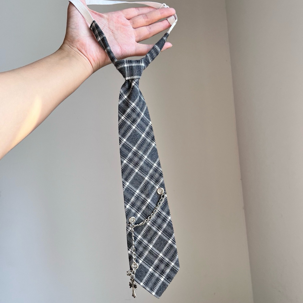 Dasi Motif Aesthetic Dasi Chrome Hearts | Dasi Pria Wanita Korea Jepang Y2k Vintage Cosplay | Akseso