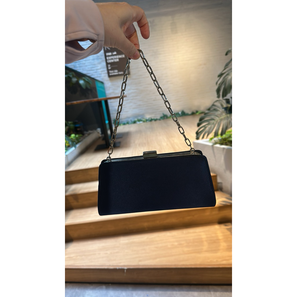 tas pesta cantik biru navy