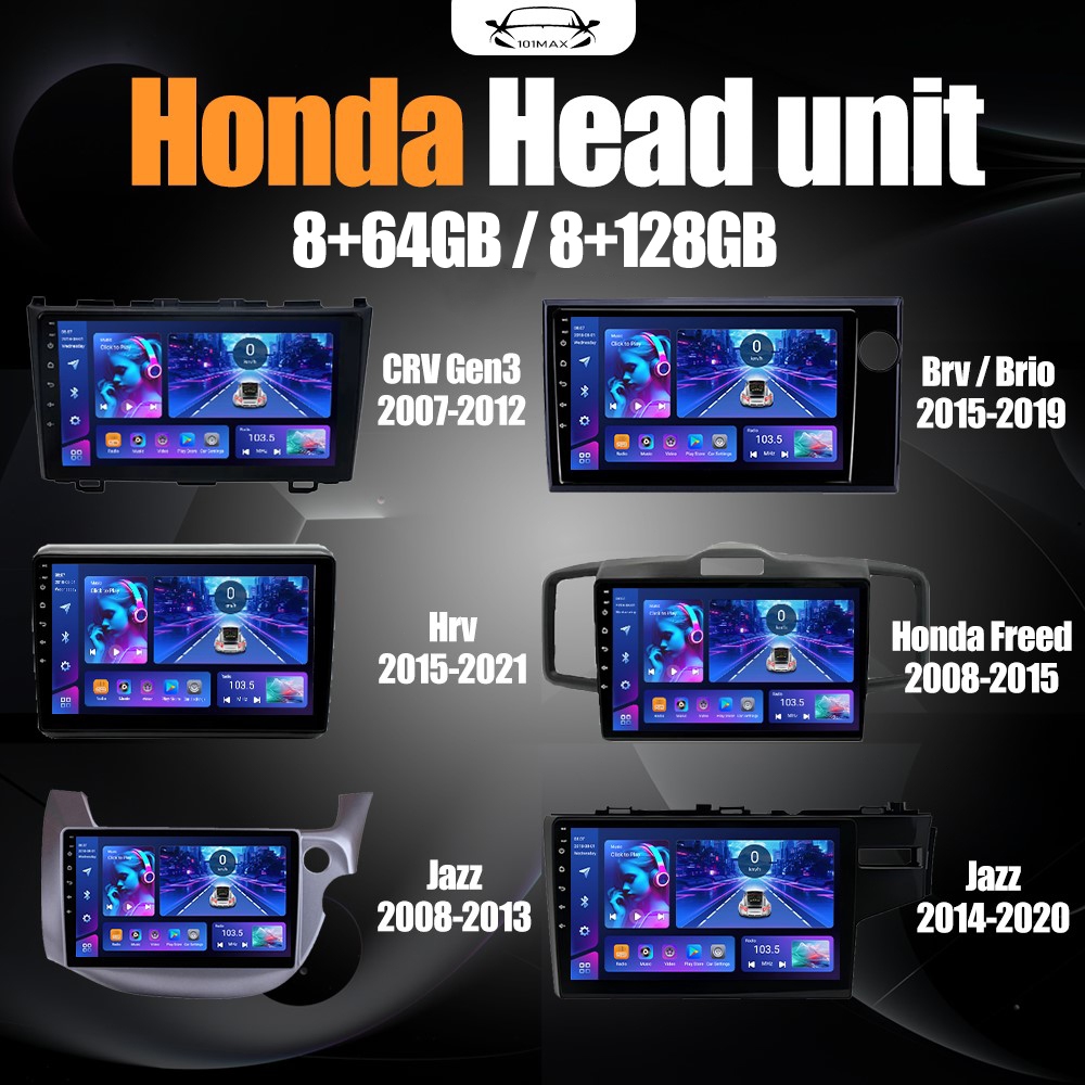 Honda Head Unit 8 Chip Nuklir 8+64GB/8+128GB Android15 Head Unit Android 9 inch CRV BRV BRIO HRV FRE