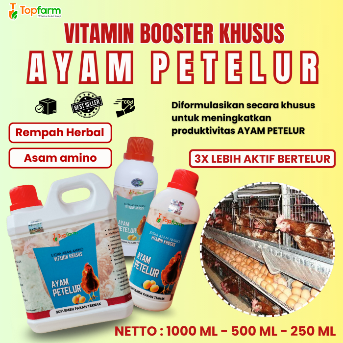 Vitamin Booster Ayam Petelur/ Vitamin Produktifitas Ayam Petelur/ Vitamin Ayam Petelur/ Obat Ayam Ce