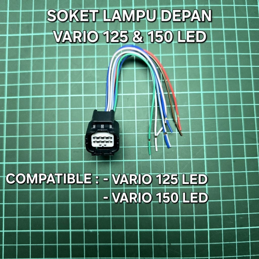 SOKET SOCKET HEADLAMP LAMPU DEPAN 8 PIN VARIO 125 VARIO 150 LED