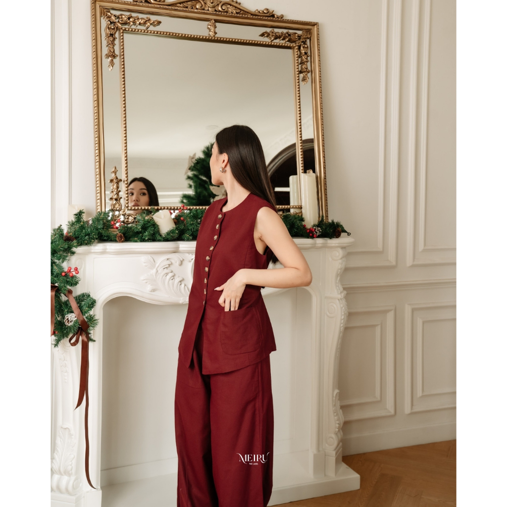 MEIRU - MONA One Set / Vest & Culotte / Baju Imlek CNY Sincia Chinese New Year / Setelan Kulot Wanit