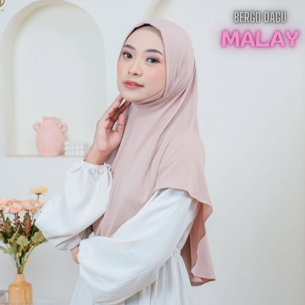 hijab Bergo dagu Malay Size M by Berlian Hijab - Jilbab Dagu Instan Syari by Adzkia Hijab