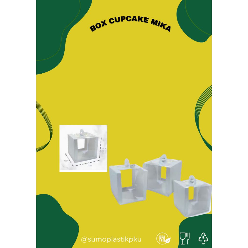 Cake Box Mika 12x12x12 / kotak 2slice cake / kotak Window mini cake