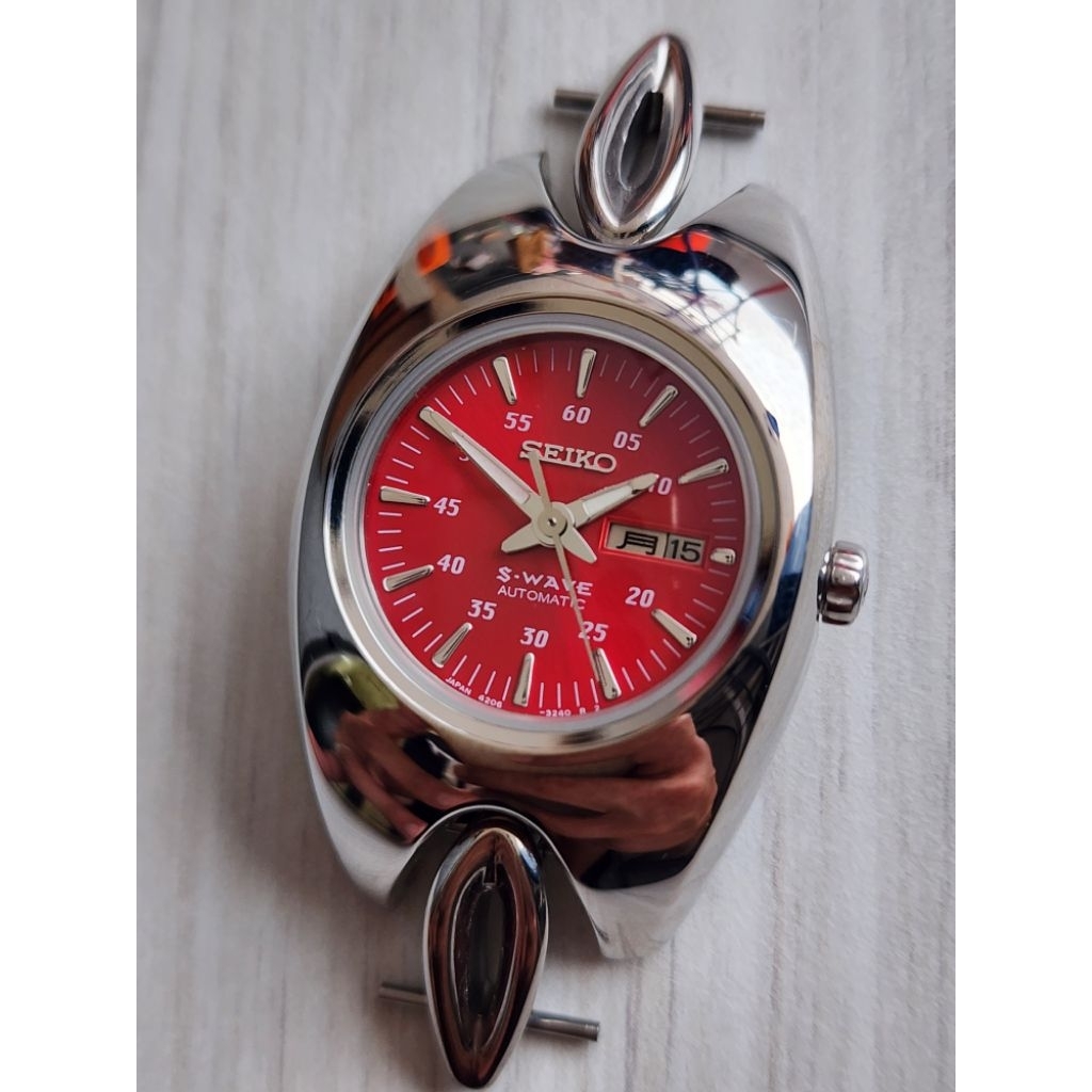 Seiko S-Wave Automatic Red Sunburst JDM Kanji 4206-0810 SUPER LIKE NEW