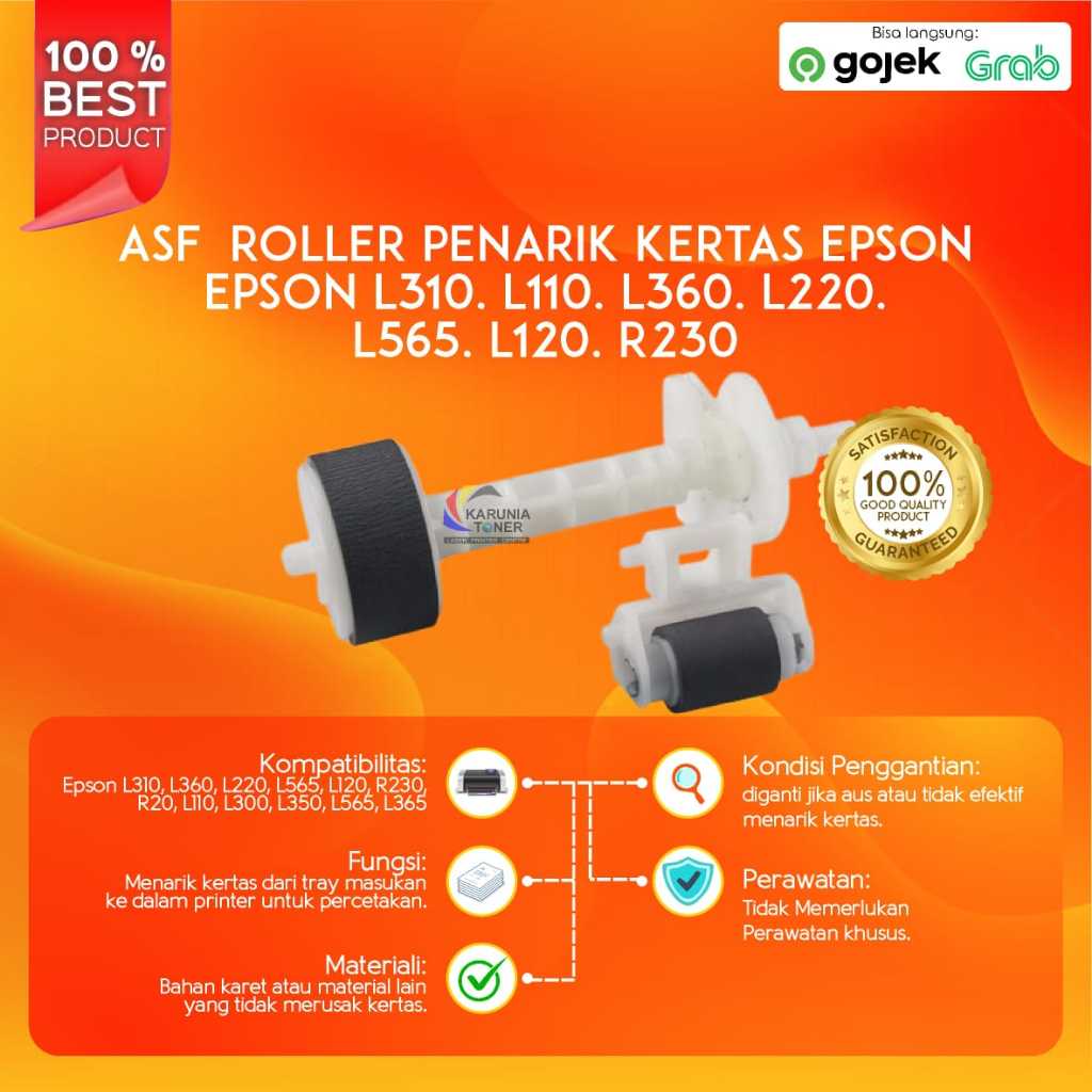 ASF Roller Penarik Kertas Epson L310 L360 L220 L565 L120 R230 - ASF ATAS DAN BAWAH