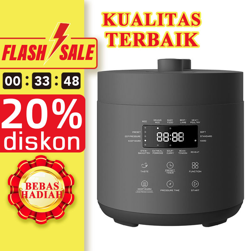 LAHOME Digital Pressure Cooker 2.5/5L Liter Panci Stainless Food Grade- Panci Presto Listrik Stainle