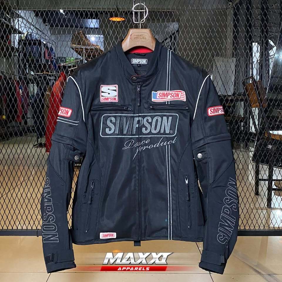 Jaket motor simpson | NSM-C02 Black Grey | Jaket touring | Jaket riding pria