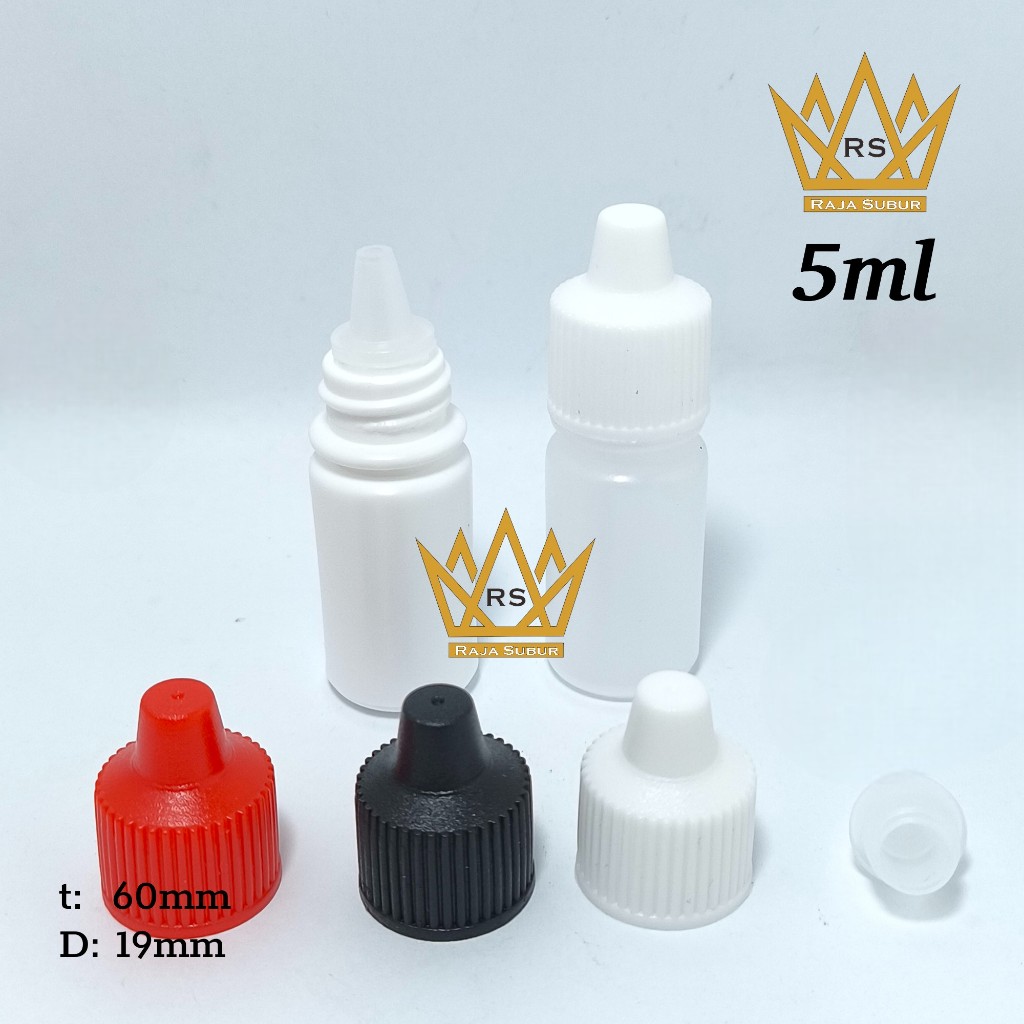 CC botol tetes 5 ml Polos Bolong plastik putih natural 5ml Bening LDPE LD