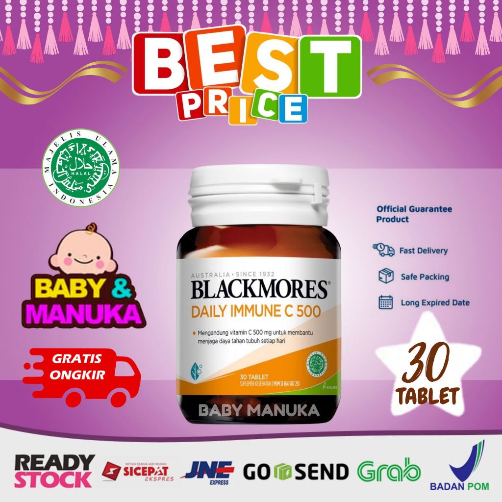 Blackmores Daily Immune Vitamin C 500 mg isi 30 tablet Vit C Suplemen Kalbe