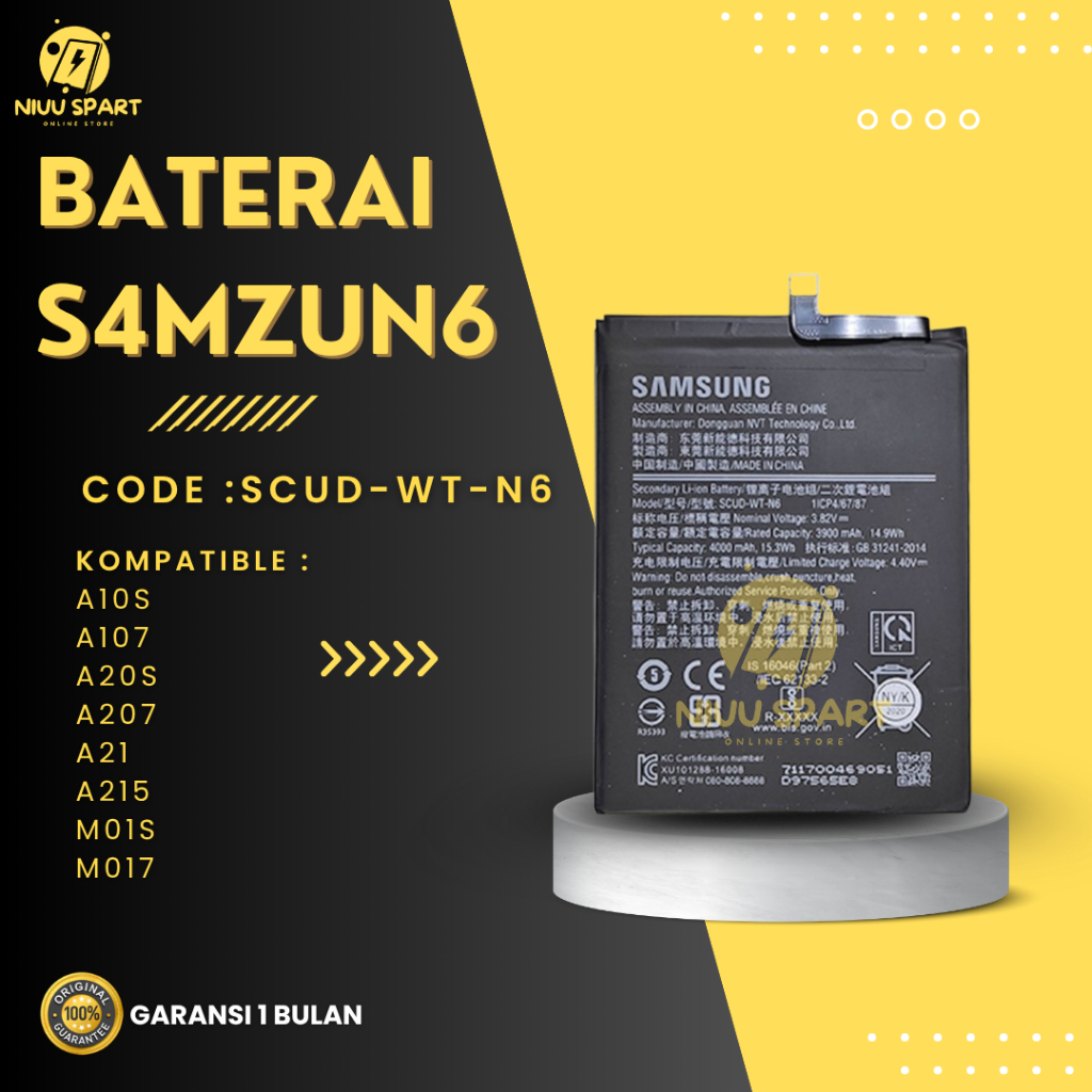 BATERAI BATTERY SAMSUNG A10S / A107 / A20S / A21 / SCUD-WT-N6 DOUBLE [IC POWER] ORIGINAL