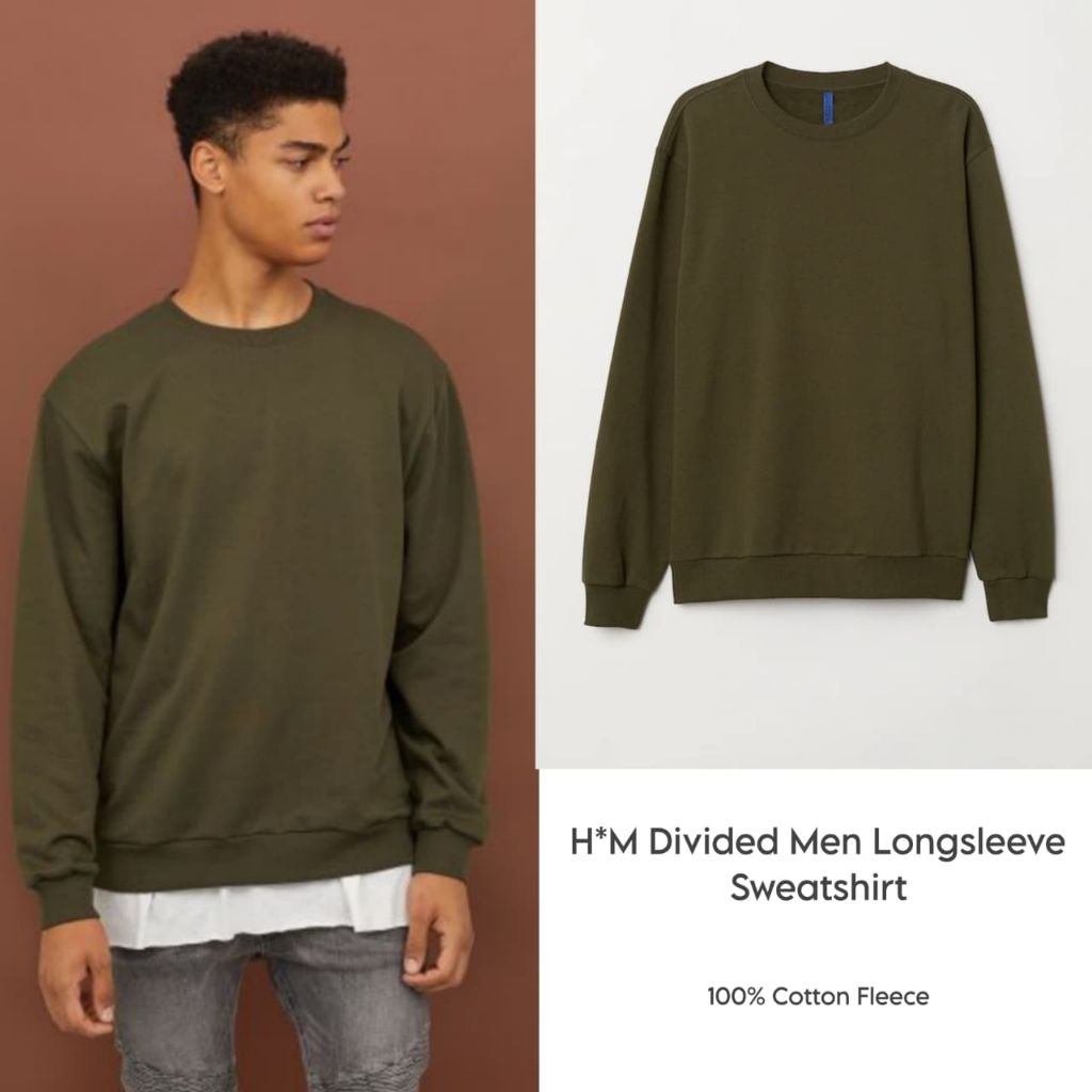 H*M Divided Men's Oversize Sweatshirt/sweatshirt unisex branded/sweatshirt terbaru