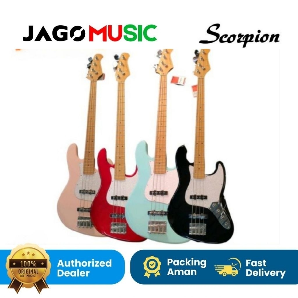 Scorpion JJ 20 Elektrik Bass Scorpion JJ20 Black Jaguar Series 4 String Original