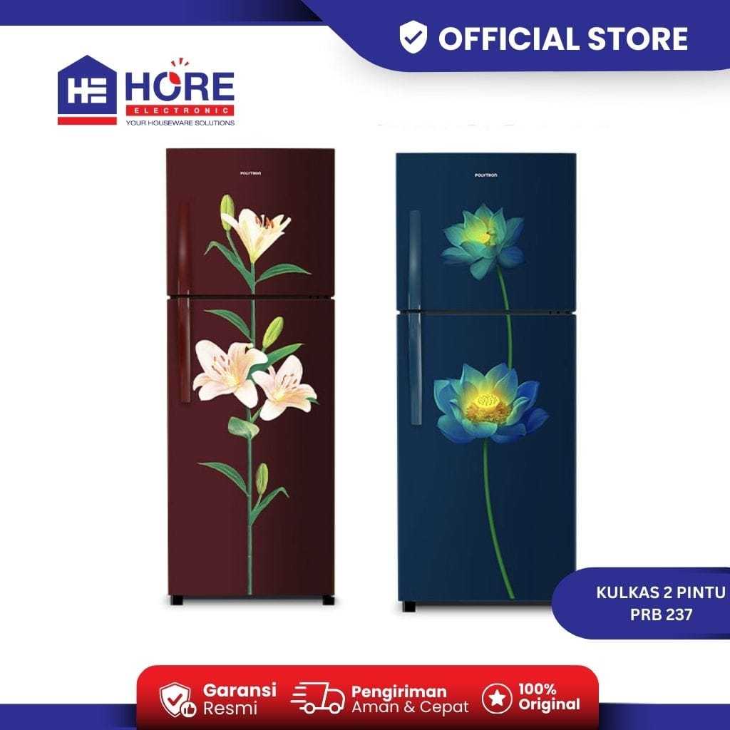 LEMARI ES POLYTRON PRB 237PR/ PRB 237LB / POLYTRON KULKAS 2 PINTU METALLIC PRB 237PR/PRB 237LB [220 