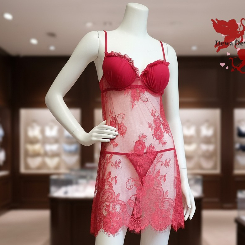 Baju Tidur Sexy Lingerie Wanita Transparan BRA Spon LST917