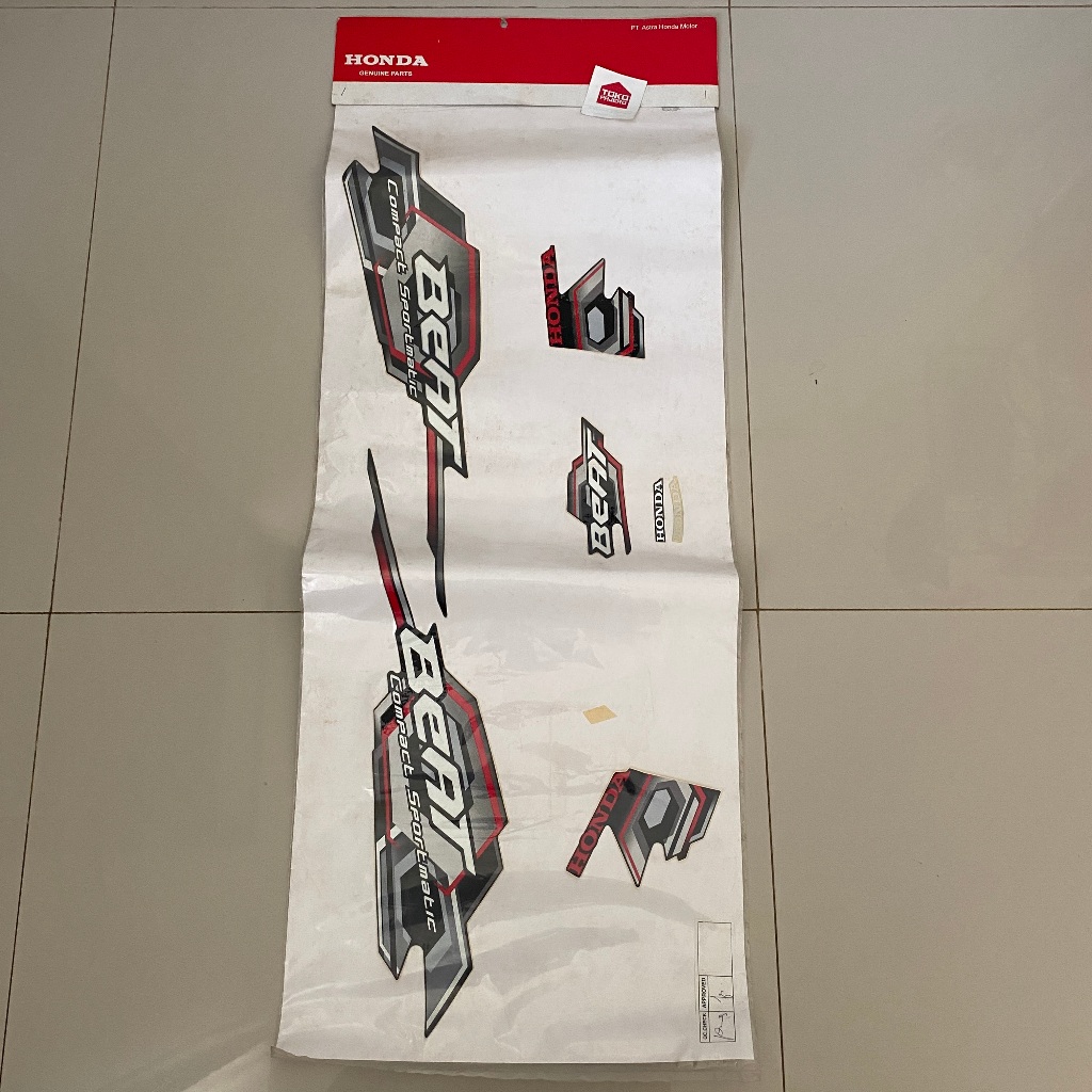 Stiker Striping Polet Beat Karbu Hitam 2008 Original AHM