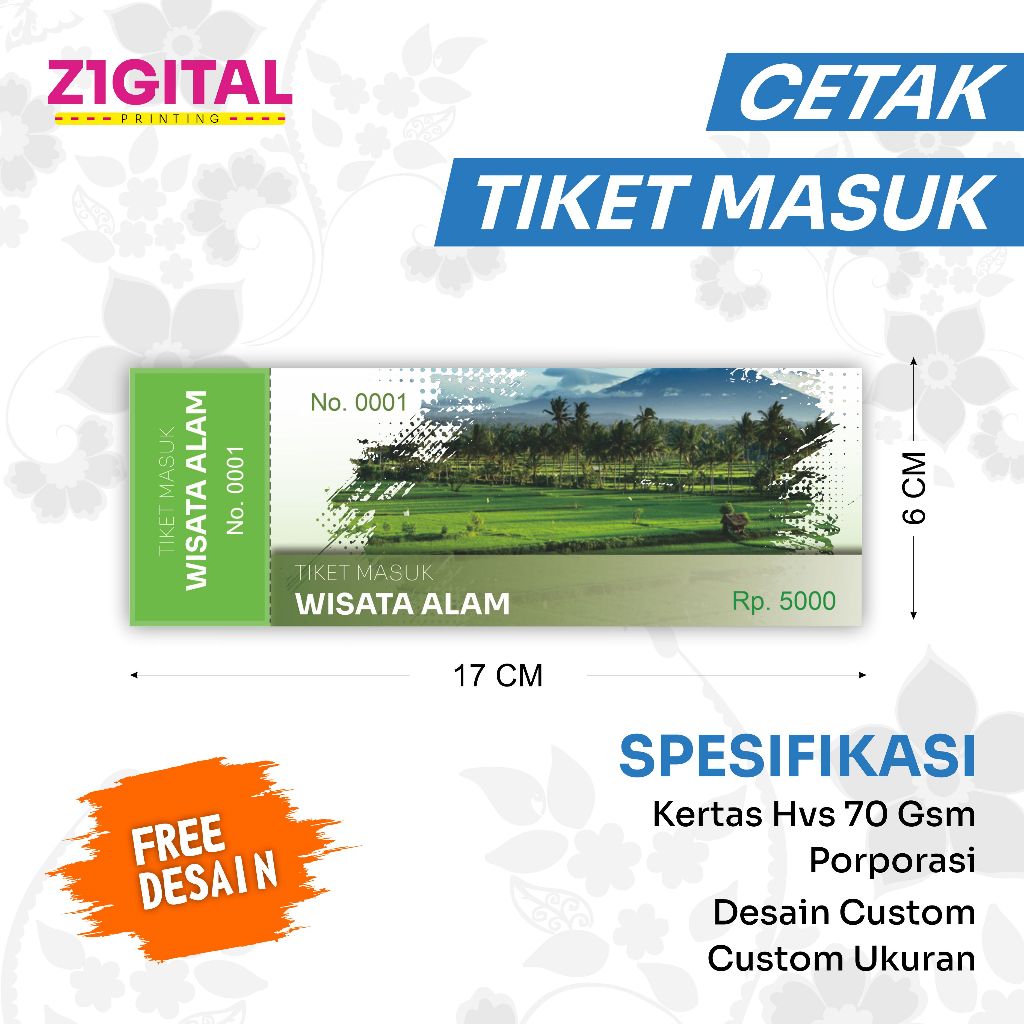 CETAK KUPON SEGALA JENIS TIKET MASUK
