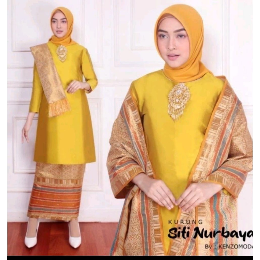 set baju kurung tafeta siti nurbaya di lengkapai dengan rok dan selendang/baju kurung songket thaila
