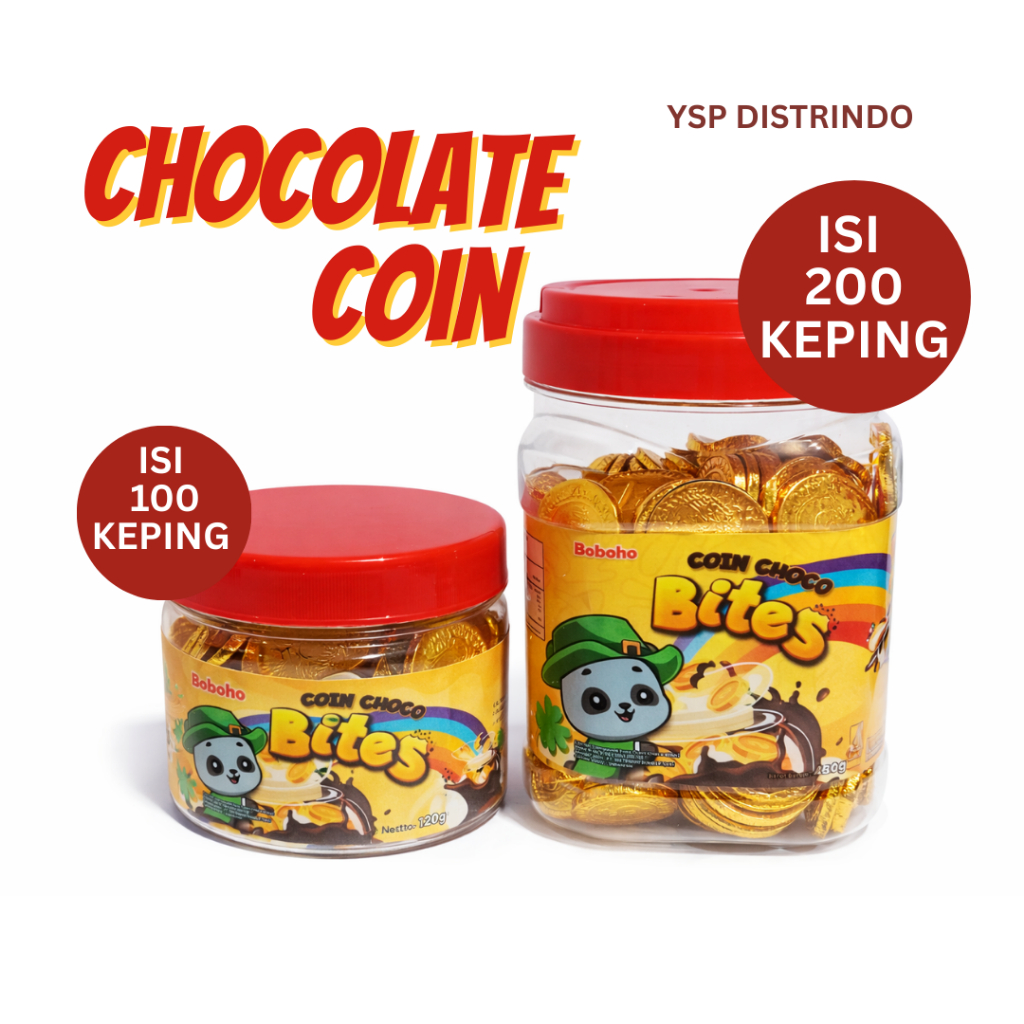 Coklat Dollar Boboho - Toples 100 & 200 Keping, Snack Favorit untuk Segala Acara