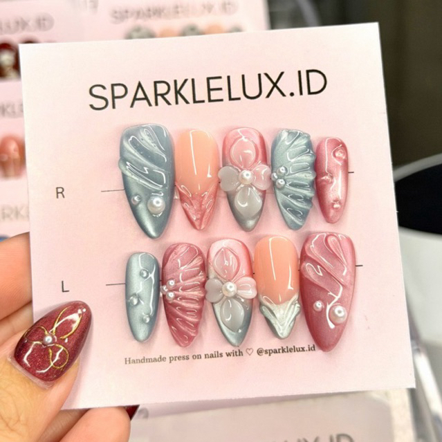 Press on nails pastel pearl