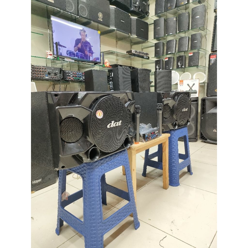 GRATIS ONGKIR PAKET SOUND KARAOKE HEMAT SPEAKER DAT 10 INCH AMPLIFIER USB BLUETOOTH MIC WIRELESS