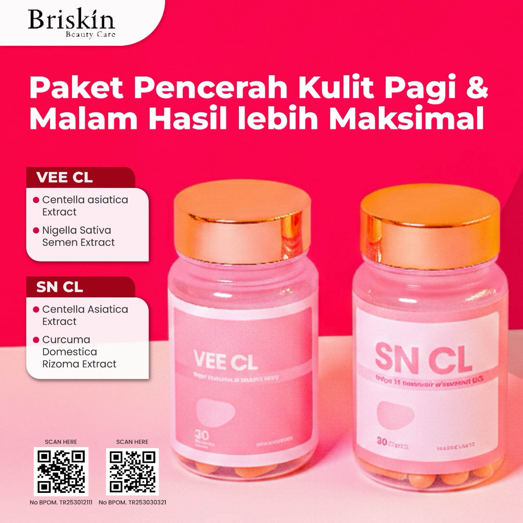 Brightskin Extra Duo Whitening - Suplemen Herbal Pemutih Badan | Setara 7x Suntik Putih | Kulit Bers