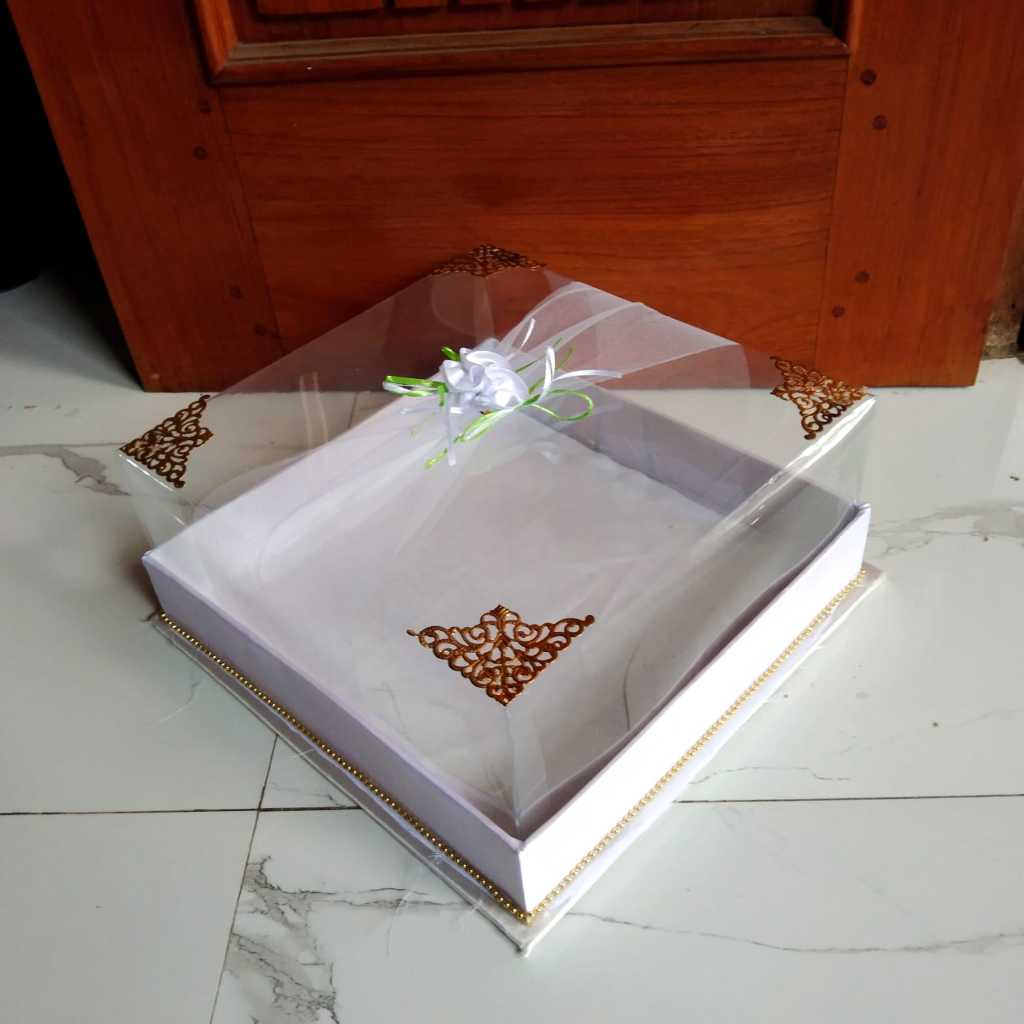 Younger_Shop Box Kue Minimalis Mika Kue Ulang Tahun Cake Box Mika Kek Packaging Kue Hampers Dus Kue