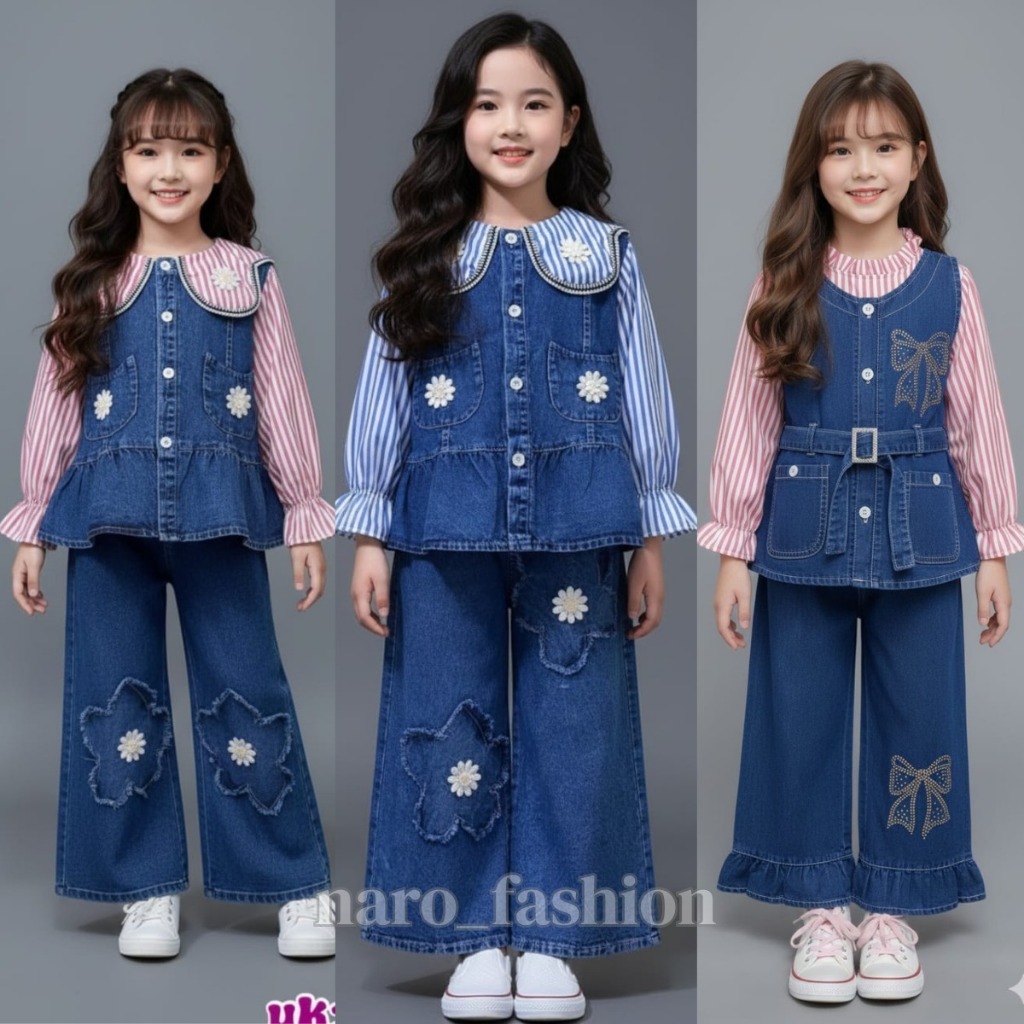 SETELAN ANAK PEREMPUAN VIRAL  USIA 3-10 TAHUN SET ANAK IMPORT CEWEK ROMPI KEGINIAN -COD FASHION ANAK