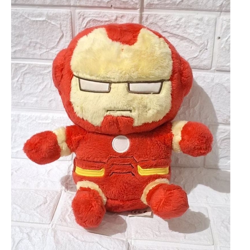 boneka ironman iron man original brand miniso marvel boneka karakter super hero ironman merah bulu