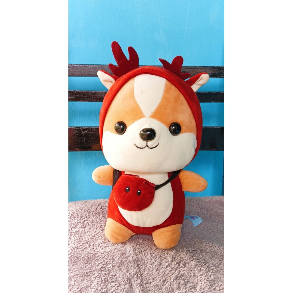 Boneka shiba kostum rusa